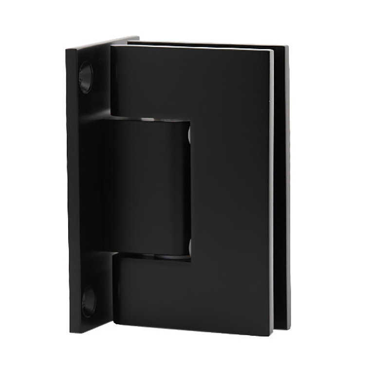 CRL Geneva 037 Series Matte Black Wall Mount Full Back Plate Standard Hinge | GEN037MBL