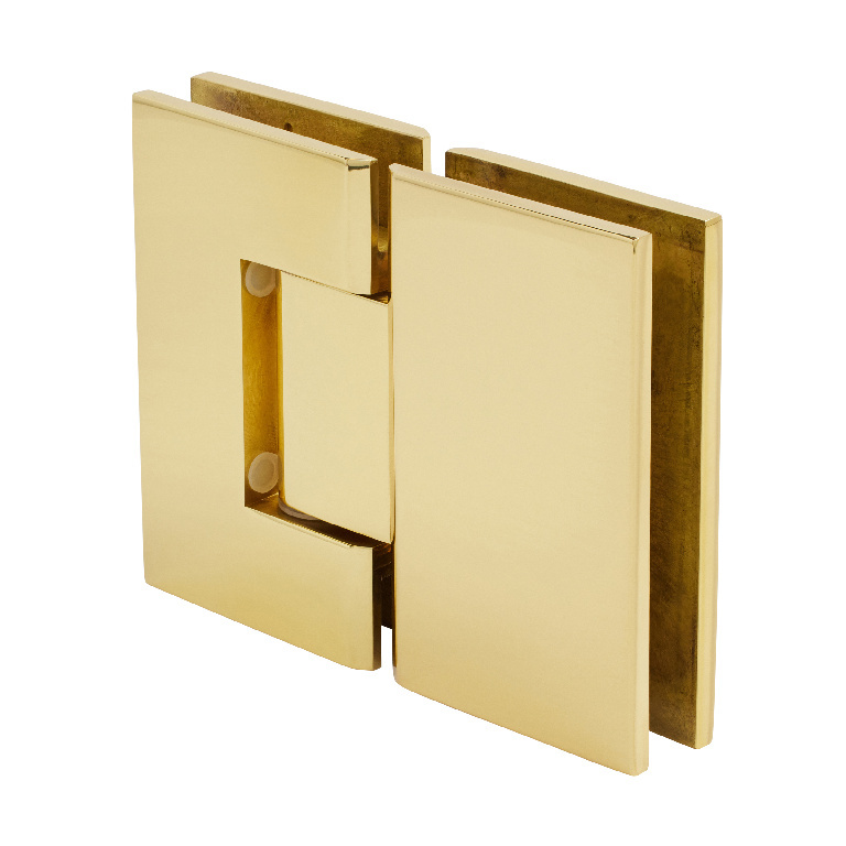CRL Geneva 180 Series Polished Brass 180&amp;#186; Glass-To-Glass Standard Hinge | GEN180BR