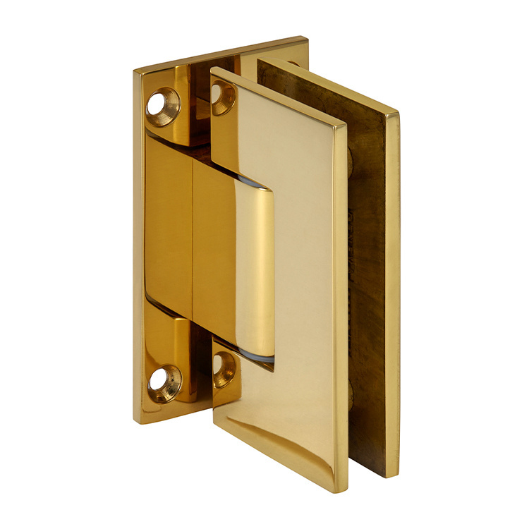 CRL Geneva 337 Series Polished Brass Adjustable Wall Mount Full Back Plate Hinge | GEN337BR