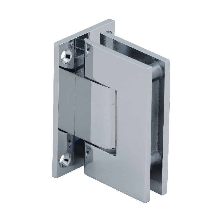 CRL Geneva 337 Series Polished Chrome Adjustable Wall Mount Full Back Plate Hinge | GEN337CH