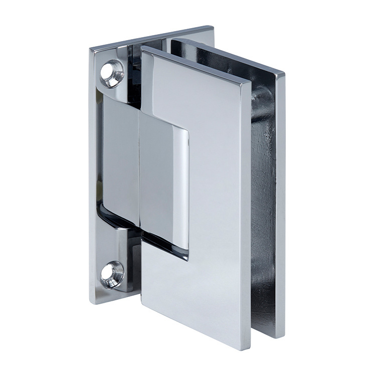 CRL Geneva 537 Series Polished Chrome Wall Mount Full Back Plate Standard Hinge with 5&amp;#186; Offset | GEN537CH