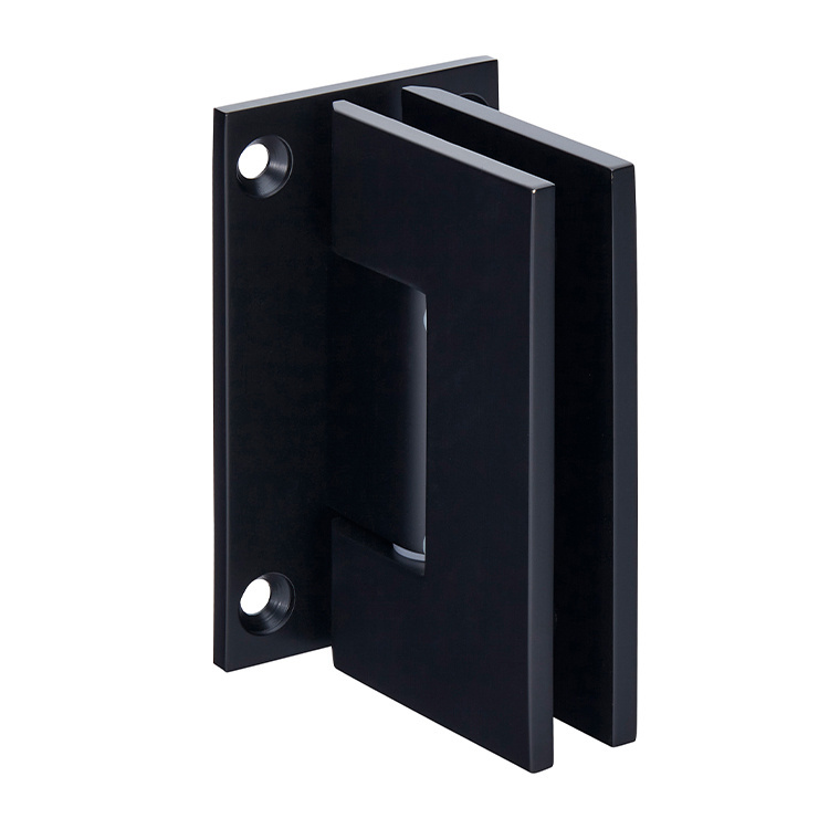 CRL Geneva 537 Series Matte Black Wall Mount Full Back Plate Standard Hinge with 5&amp;#186; Offset | GEN537MBL
