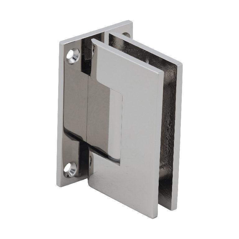 CRL Geneva 537 Series Polished Nickel Wall Mount Full Back Plate Standard Hinge with 5&amp;#186; Offset | GEN537PN