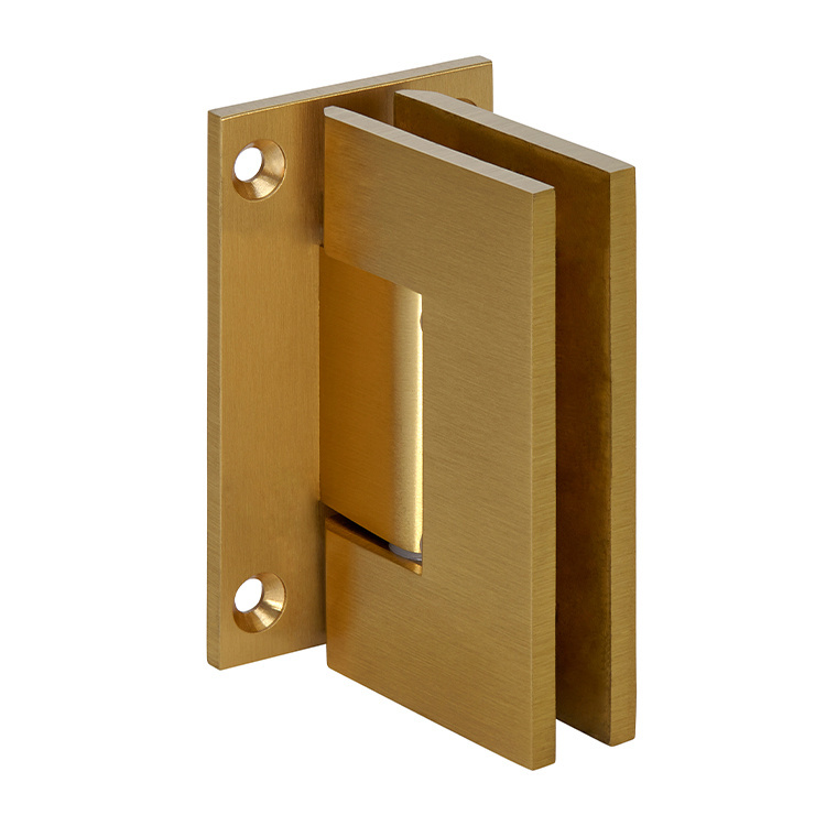 CRL Geneva 537 Series Satin Brass Wall Mount Full Back Plate Standard Hinge with 5&amp;#186; Offset | GEN537SB