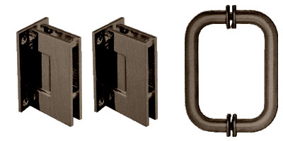C.R. Laurence CRL Oil Rubbed Bronze Geneva Shower Pull and Hinge Set | GENS30RB