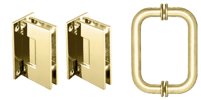 C.R. Laurence CRL Brass Geneva Shower Pull and Hinge Set | GENS3BR