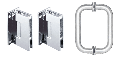 C.R. Laurence CRL Chrome Geneva Shower Pull and Hinge Set | GENS3CH