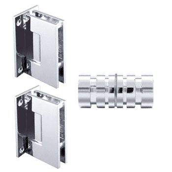 C.R. Laurence CRL Chrome Geneva Shower Knob and Hinge Set | GENS6CH