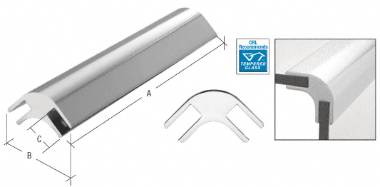 CRL Chrome Finish Deluxe 14-3/4&quot; Long Bar Glass Furniture Connector for 1/2&quot; Glass | GFC2902CH