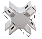 CRL Chrome Finish Deluxe 1-1/2&quot; Long 4-Way 90 Degree Glass Furniture Connector for 1/2&quot; Glass | GFC4901CH