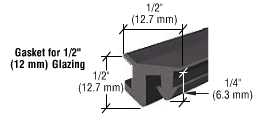 C.R. Laurence CRL 1/2&quot; Roll-In EPDM Gasket - 100 ft Roll  | GG12100