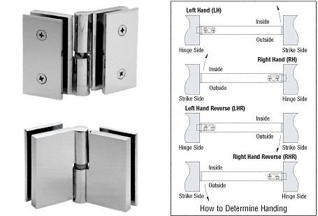 C.R. Laurence CRL Brushed Stainless Acting Left Hand Glass-to-Glass Gate Hinge | GH180LBS