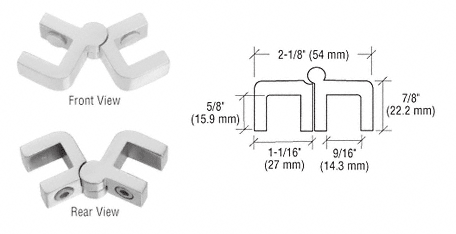 CRL Chrome Glass Hinge Brackets | GHB100CH