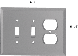 C.R. Laurence CRL 2x Toggle and Duplex Glass Mirror Plate - Gray | GMP10G