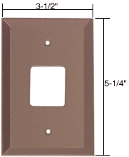 C.R. Laurence CRL 1-1/4&quot; Square Telephone Hole Glass Mirror Plate - Bronze | GMP112B