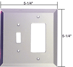 C.R. Laurence CRL Decora Toggle Combo Glass Mirror Plate - Clear  | GMP14C