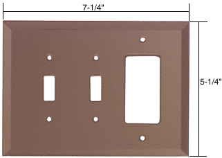 C.R. Laurence CRL 2x Toggle and Decora Glass Mirror Plate - Bronze | GMP15B