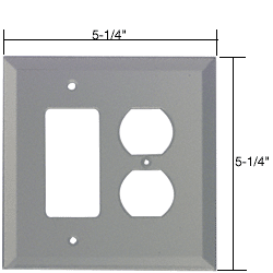 C.R. Laurence CRL Decora Duplex Combo Glass Mirror Plate - Gray  | GMP18G