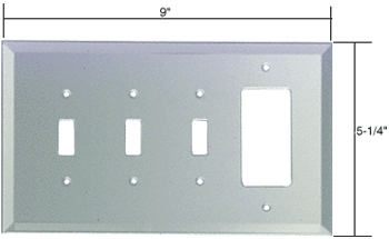 C.R. Laurence Single Decora and Triple Toggle Glass Mirror Plate - Clear  | GMP19C