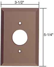 C.R. Laurence CRL Bronze Single Plug 1-3/8&quot; Hole Glass Mirror Plate - Bronze  | GMP1B