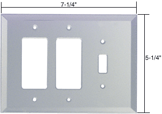 C.R. Laurence CRL Toggle and 2X Decora Glass Mirror Plate - Clear  | GMP305C