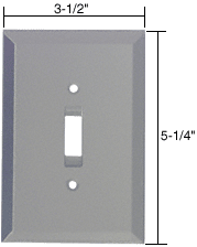 C.R. Laurence CRL Toggle Switch Glass Mirror Plate - Gray  | GMP3G
