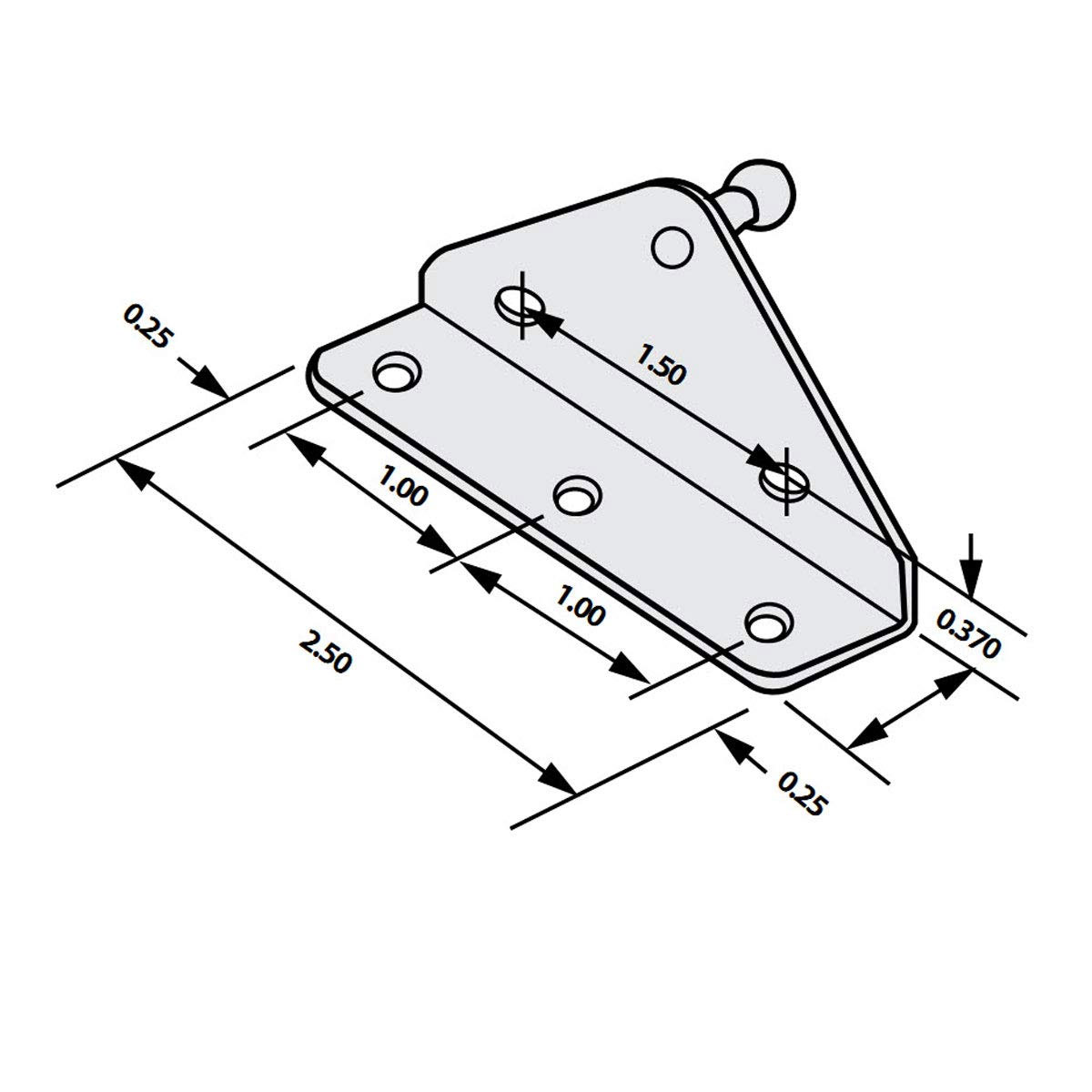 10MM Ball Stud Bracket for Gas Prop/Strut - Set of Two  | GPB1B1