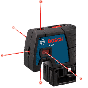 CRL Bosch 5-Point Laser Level | BOSCH GPL5E 5-Point Electronic Self-Leveling Alignment Laser
 | GPL5E