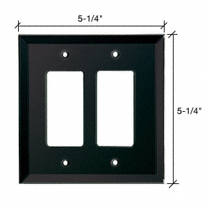 CRL 2X Decora Back Painted Glass Cover Plate - Black | GPP13BL