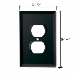 CRL Duplex Plug Back Painted Glass Cover Plate - Black | GPP2BL