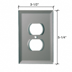 CRL Duplex Plug Back Painted Glass Cover Plate - Gray Mist | GPP2GRYM