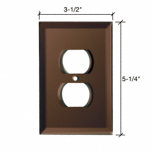 CRL Duplex Plug Back Painted Glass Cover Plate - Mocha | GPP2M0