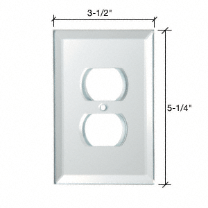CRL Duplex Plug Back Painted Glass Cover Plate - White | GPP2W