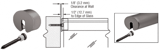 C.R. Laurence CRL 4&quot; X 2-1/2&quot; Duranodic Bronze Stabilizing End Cap for Oval Cap Railing | GR0V4SECDU