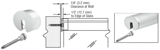 C.R. Laurence CRL 4&quot;x 2-1/2&quot; Mill Aluminum Stabilizing End Cap for Cap Railing | GR0V4SECM