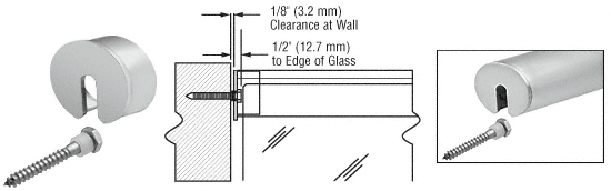 C.R. Laurence CRL 4&quot;x 2-1/2&quot; Satin Anodized Stabilizing End Cap for Cap Railing | GR0V4SECSA