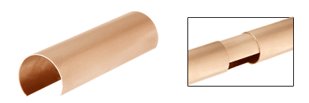 C.R. Laurence CRL 1&quot; Satin Brass Connector Sleeve for Cap Railings, Cap Rail Corners, and Hand Railings | GR10CSB