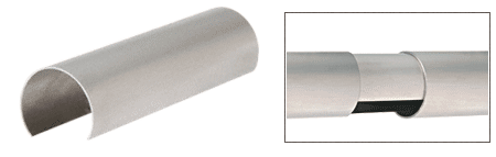 C.R. Laurence 1&quot;  (25.4 mm)  Polished/Brushed Stainless Connector Sleeves for Round Tubing | GR10CSS