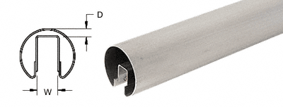C.R. Laurence CRL 2&quot; Brushed Stainless Premium Cap Rail for 3/4&quot; Glass - 120 in Long | GR207BS