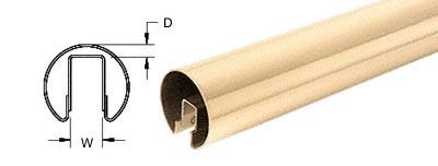 C.R. Laurence CRL Polished Brass 2&quot; Premium Cap Rail for 3/4&quot; Glass - 168&quot; | GR207PB14