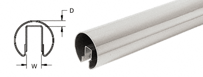 C.R. Laurence CRL 2&quot; Polished Stainless Premium Cap Rail for 3/4&quot; Glass - 168 in Long | GR207PS14