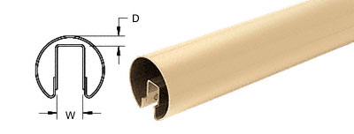 C.R. Laurence CRL Satin Brass 2&quot; Premium Cap Rail for 3/4&quot; Glass - 168&quot; | GR207SB14