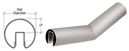 C.R. Laurence CRL Brushed Stainless 29 Degree Lower Incline Corners for 2&quot; Diameter | GR20L29BS