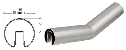 C.R. Laurence CRL Polished Stainless 29 Degree Lower Incline Corners for 2&quot; Diameter | GR20L29PS