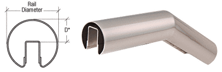 C.R. Laurence CRL Polished Stainless 29 Degree Upper Incline Corner for 2&quot; Diameter | GR20U29PS