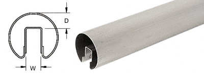 C.R. Laurence CRL 2-1/2&quot; Polished Brass Premium Cap Rail for 3/4&quot; Glass - 168 in Long | GR257PB14