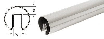 C.R. Laurence CRL 2-1/2&quot; Polished Stainless Premium Cap Rail for 3/4&quot; Glass - 168 in Long | GR257PS14