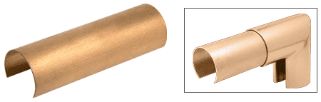 C.R. Laurence CRL 2-1/2&quot; Satin Brass Connector Sleeves for Cap Railings, Cap Rail Corners, and Hand Railings | GR25CSB