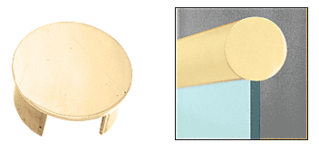C.R. Laurence CRL Polished Brass End Cap for 2-1/2&quot; Cap Railing | GR25ECPB