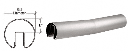 C.R. Laurence CRL Brushed Stainless 4 Degree Lower Incline Corners for 2-1/2&quot; Diameter | GR25L4BS